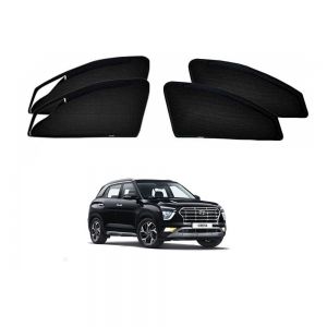 Premium Magnetic Curtain with Zipper for Creta New - Black